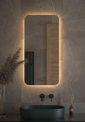 Зеркало  с LED-подсветкой настенное OPTI DEFESTO 50x100 см, DF 2815R фото в интернет-магазине Русалия