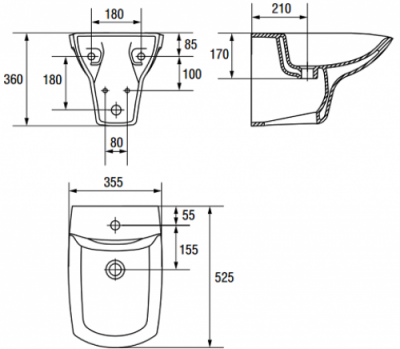 Биде подвесное Carina P-BI-CARINA-Z Cersanit фото в интернет-магазине Русалия
