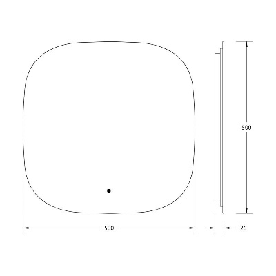 Зеркало с LED-подсветкой настенное OPTI DEFESTO 50x50 см, DF 2848R фото в интернет-магазине Русалия