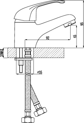 Смеситель для раковины Rossinka A (A35-11) фото в интернет-магазине Русалия