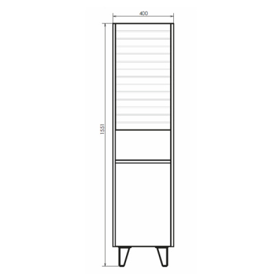COMFORTY. Шкаф-колонна "Клеон-40" белый/дуб дымчатый фото в интернет-магазине Русалия