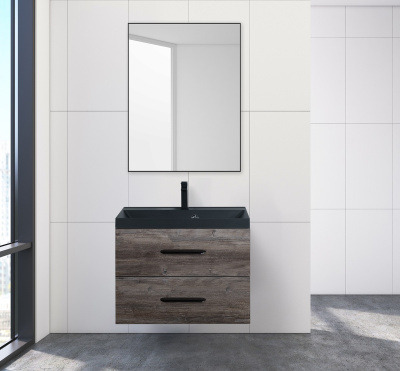 Зеркало в алюминиевой раме SPC-AL-600-800 Nero, 600x20x800 BelBagno фото в интернет-магазине Русалия