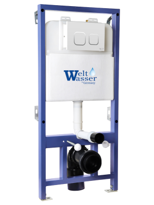 BAMBERG 525 WT Инсталляция для унитаза. Черная кнопка WeltWasser фото в интернет-магазине Русалия