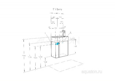 Тумба под раковину AQUATON Вита белый, ясень шимо 1A221401VTD70 фото в интернет-магазине Русалия