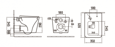 Унитаз подвесной с сиденьем микролифт 5170MDH темно-серый матовый CeramaLux фото в интернет-магазине Русалия