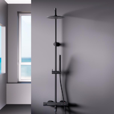 936810300 Scandinavian Pure душевая система с ванно  душевым ТМС смесителем, чёрный фото в интернет-магазине Русалия