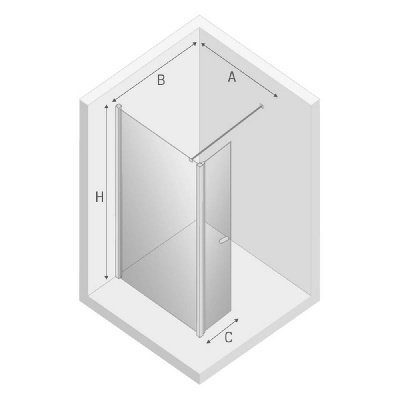 Душевое ограждение NEW TRENDY NEW SOLEO 100x195 K-0345 (хром) фото в интернет-магазине Русалия