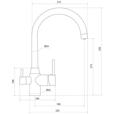 Смеситель Славен для кухни с высоким изливом, с подключением фильтра, белый Город (СЛ-ОД-Д74) фото в интернет-магазине Русалия