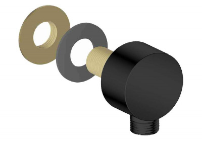 Шланговое подсоединение AQUATEK, матовый черный AQ2454MB фото в интернет-магазине Русалия