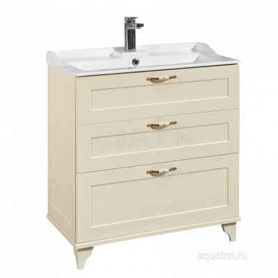 Тумба под раковину AQUATON Леон 80 Н дуб бежевый 1A187801LBPR0 фото в интернет-магазине Русалия