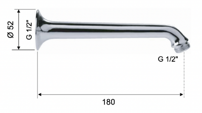 Кронштейн для верхнего душа 18 см Remer 344 фото в интернет-магазине Русалия