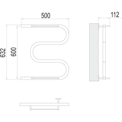 Полотенцесушитель водяной Terminus М-образный (1") 60х50 4620768880391 фото в интернет-магазине Русалия