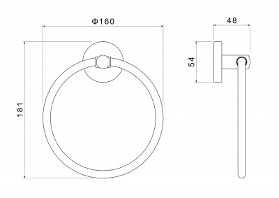 Полотенцедержатель кольцо AQUATEK, матовый черный AQ4212MB ОБЕРОН фото в интернет-магазине Русалия