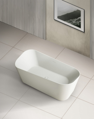 Ванна из искусственного камня ABBER Stein AS9609 белая матовая 170х75х70 см фото в интернет-магазине Русалия