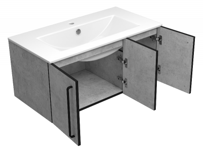 Тумба Rock 90 подвесная с раковиной Sanita Luxe Quadro 90 Brevita фото в интернет-магазине Русалия