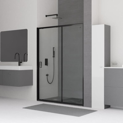 Душевая дверь RGW CL-14B 1000, стекло прозрачное, профиль черный фото в интернет-магазине Русалия