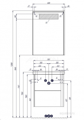 Зеркальный шкаф AQUATON Стоун 60 грецкий орех 1A231502SXC80 фото в интернет-магазине Русалия
