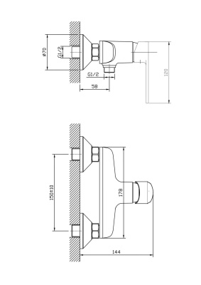 Смеситель для душа ESKO Belgrade (BD 80) фото в интернет-магазине Русалия