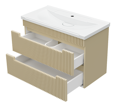 Тумба Ariana 80 подвесная (капучино) с раковиной Misty EVVA 80 Brevita фото в интернет-магазине Русалия