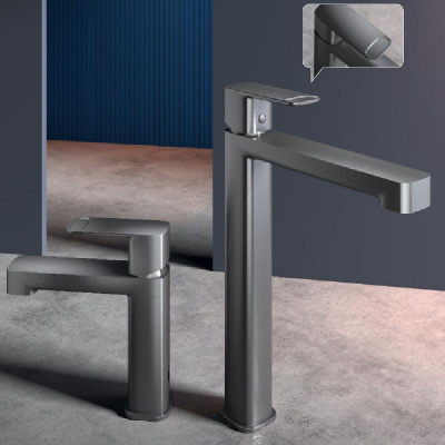 AQM6610GM Parma Смеситель для раковины однорычажный, Gun metal AQUAme фото в интернет-магазине Русалия