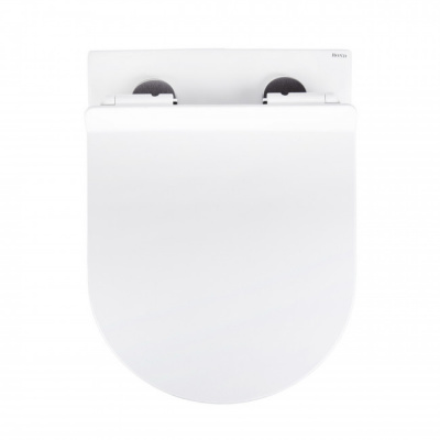 BOND F12-10 Унитаз подвесной со смывом торнадо, безободковый с сиденьем с микролифтом фото в интернет-магазине Русалия