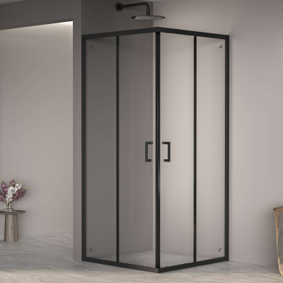 Душевой уголок RGW PA-030B 80х80, стекло - прозрачное, профиль черный фото в интернет-магазине Русалия