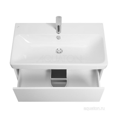 Тумба под раковину AQUATON Сканди 80 белый матовый, белый глянец 1A283001SD010 фото в интернет-магазине Русалия