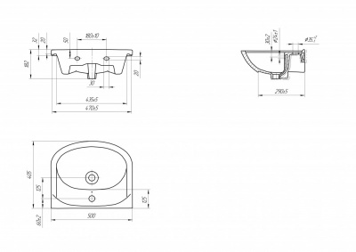 Раковина мебельная Erica 50 S-UM-ERI50/1-w Cersanit фото в интернет-магазине Русалия