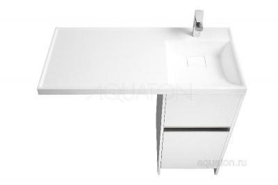 Тумба под раковину AQUATON Лондри 40 белый с фасадом 1A236001LH010 фото в интернет-магазине Русалия