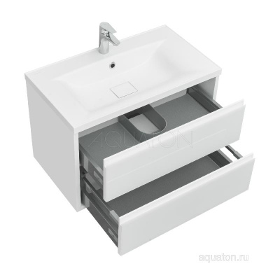 Тумба под раковину AQUATON Римини 80 белый глянец 1A226701RN010 NEW фото в интернет-магазине Русалия