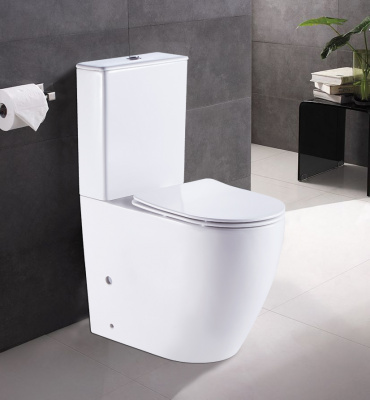 Унитаз безободковый AZ-1289A Mirada с сиденьем микролифт высокий Azario фото в интернет-магазине Русалия