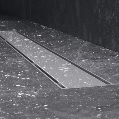 W02SC-U11-070-04SB PrimeFlow Трап для душа линейный универс затвор Tile 70см цвет сталь мат Am.Pm фото в интернет-магазине Русалия