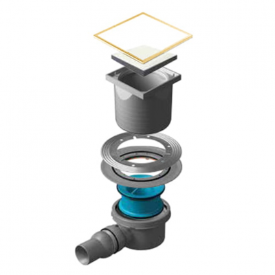 Точечный трап Pestan Confluo Standard 15х15 White Glass Gold (13000156) фото в интернет-магазине Русалия