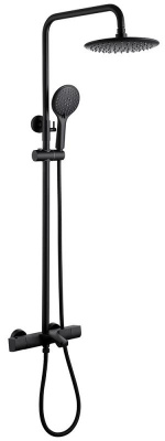 Душевая стойка ABBER Thermostat AF8516B с термостатом и изливом, черная матовая фото в интернет-магазине Русалия