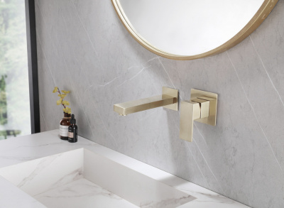 Смеситель ABBER Daheim AF8212G для раковины скрытого монтажа, золото матовое фото в интернет-магазине Русалия