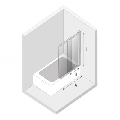 Шторка для ванны NEW TRENDY SENSI 85x150 P-0037 (хром) фото в интернет-магазине Русалия