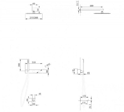 Душевая система ABBER Rund AF8717B скрытого монтажа с изливом, черная матовая фото в интернет-магазине Русалия