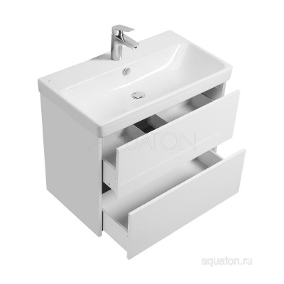 Тумба под раковину AQUATON Сканди 80 белый матовый, белый глянец 1A283001SD010 фото в интернет-магазине Русалия