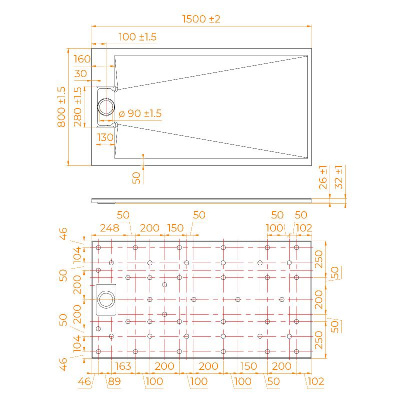 Душевой поддон прямоугольный RGW TUS-W Белый 80x150, стеклокомпозит фото в интернет-магазине Русалия