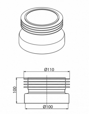 Манжета для унитаза прямая A99 Alcaplast фото в интернет-магазине Русалия
