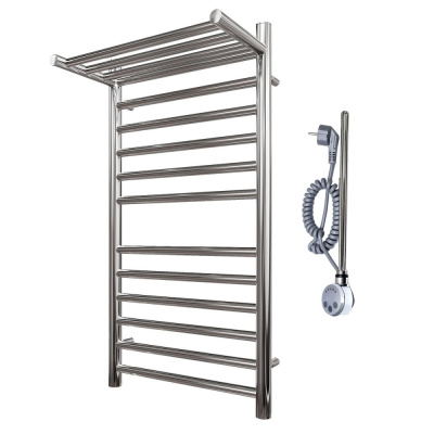 Полотенцесушитель электрический Point Аврора PN10148SPE П11 400x800 с полкой левый/правый, хром фото в интернет-магазине Русалия