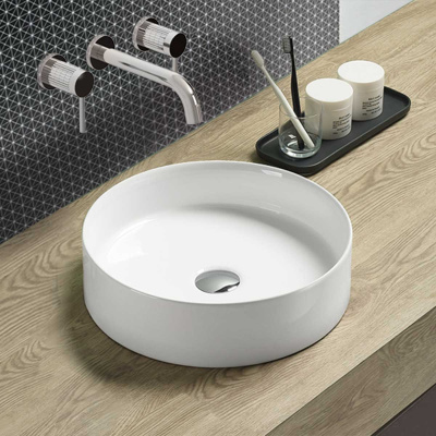 Раковина керамическая Vincea VBS-216, 394*394*115, накладная, цвет белый фото в интернет-магазине Русалия