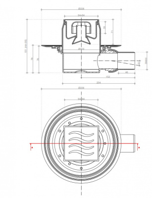 Точечный трап Pestan Confluo Standard 10х10 Dry Gold (13000128) фото в интернет-магазине Русалия