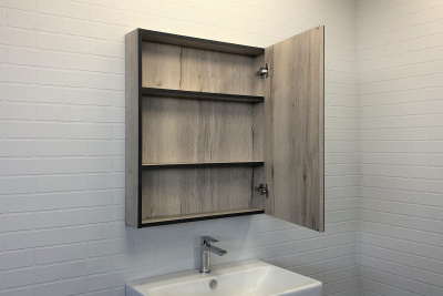 Зеркало-шкаф Comforty Вена-70 дуб дымчатый фото в интернет-магазине Русалия