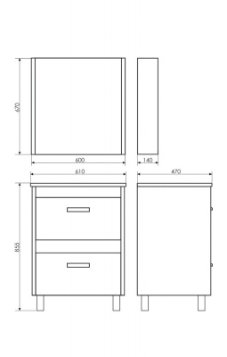 COMFORTY. Зеркало-шкаф "Тулуза-60" сосна лоредо фото в интернет-магазине Русалия