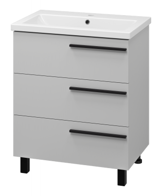 Тумба Ненси 70 (серая) с раковиной Cersanit Como 70 Misty фото в интернет-магазине Русалия