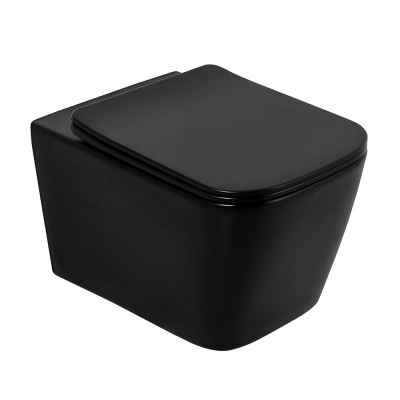 Унитаз подвесной безободковый ARDENTE-C BB3202CHR-MB черный матовый Belbagno фото в интернет-магазине Русалия