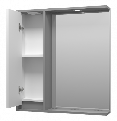 Зеркальный шкаф Balaton 75 левый (комбинированный) BAL-04075-01-01Л Brevita фото в интернет-магазине Русалия