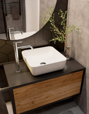 AQM5011 Раковина накладная квадратная. 390x390x130 фото в интернет-магазине Русалия