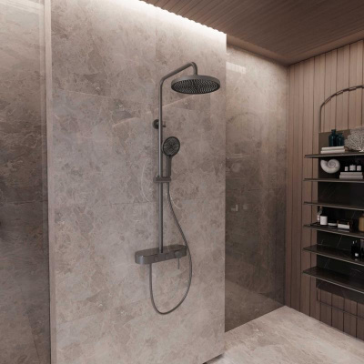 Душевая стойка VSFS-402GM, вороненая сталь Vincea фото в интернет-магазине Русалия